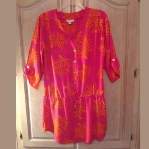 Escapade Beach Coverup/Dress Coral Design
